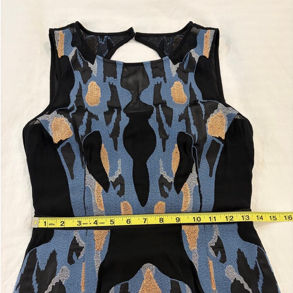 Reiss Zuma Brocade Blue Copper Dress - Picture 8 of 10